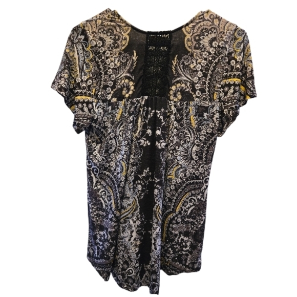 Chic Black and Gold Paisley Women's Blouse - Picture 3 of 5